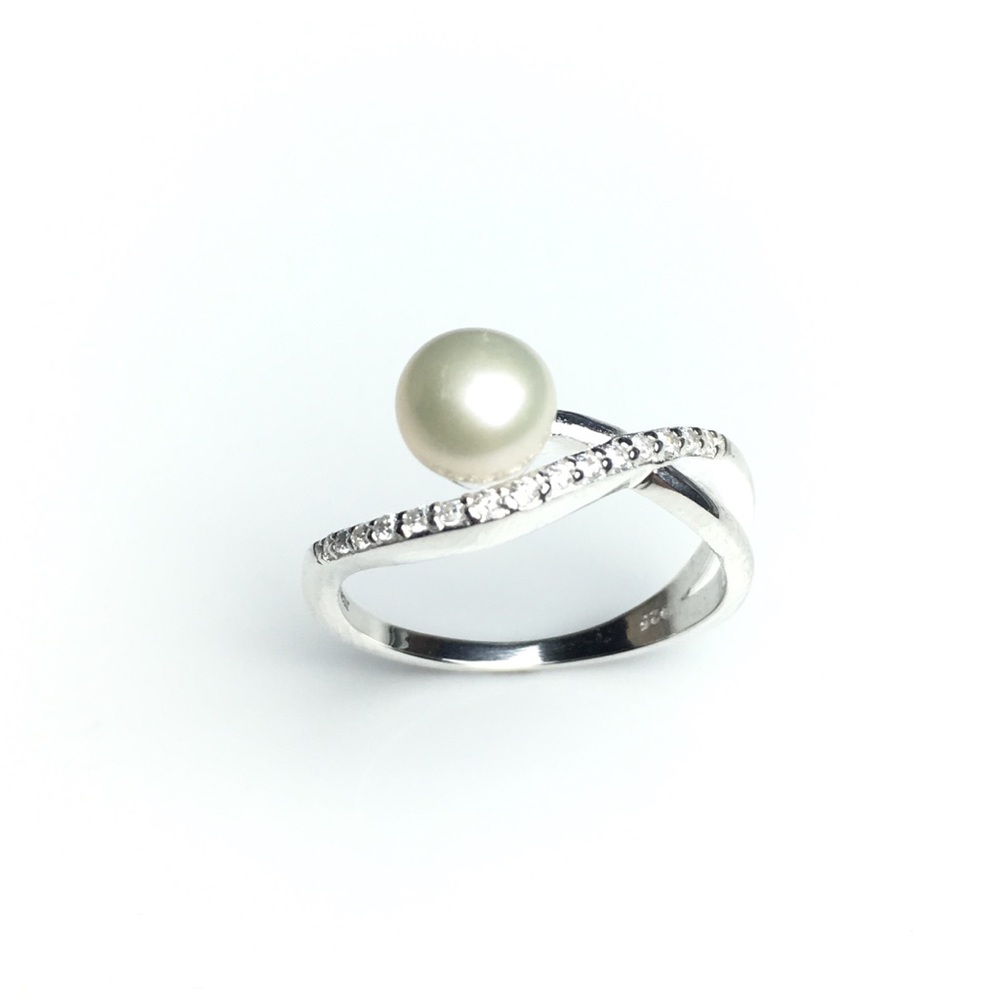 [#A020] 925 Sterling Silver Freshwater Pearl Ring